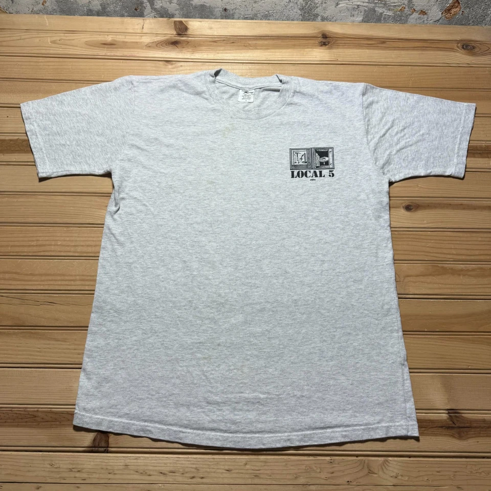 Camiseta Vintage Años 80 90 Albañiles Local 5 Union Tag Brezo Hecha en EE. UU. - Grande Foto 2 de 4