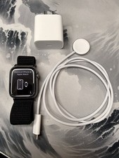 Apple Watch Series 9 Black Stainless Steel Black Nylon Band 45mm cellular