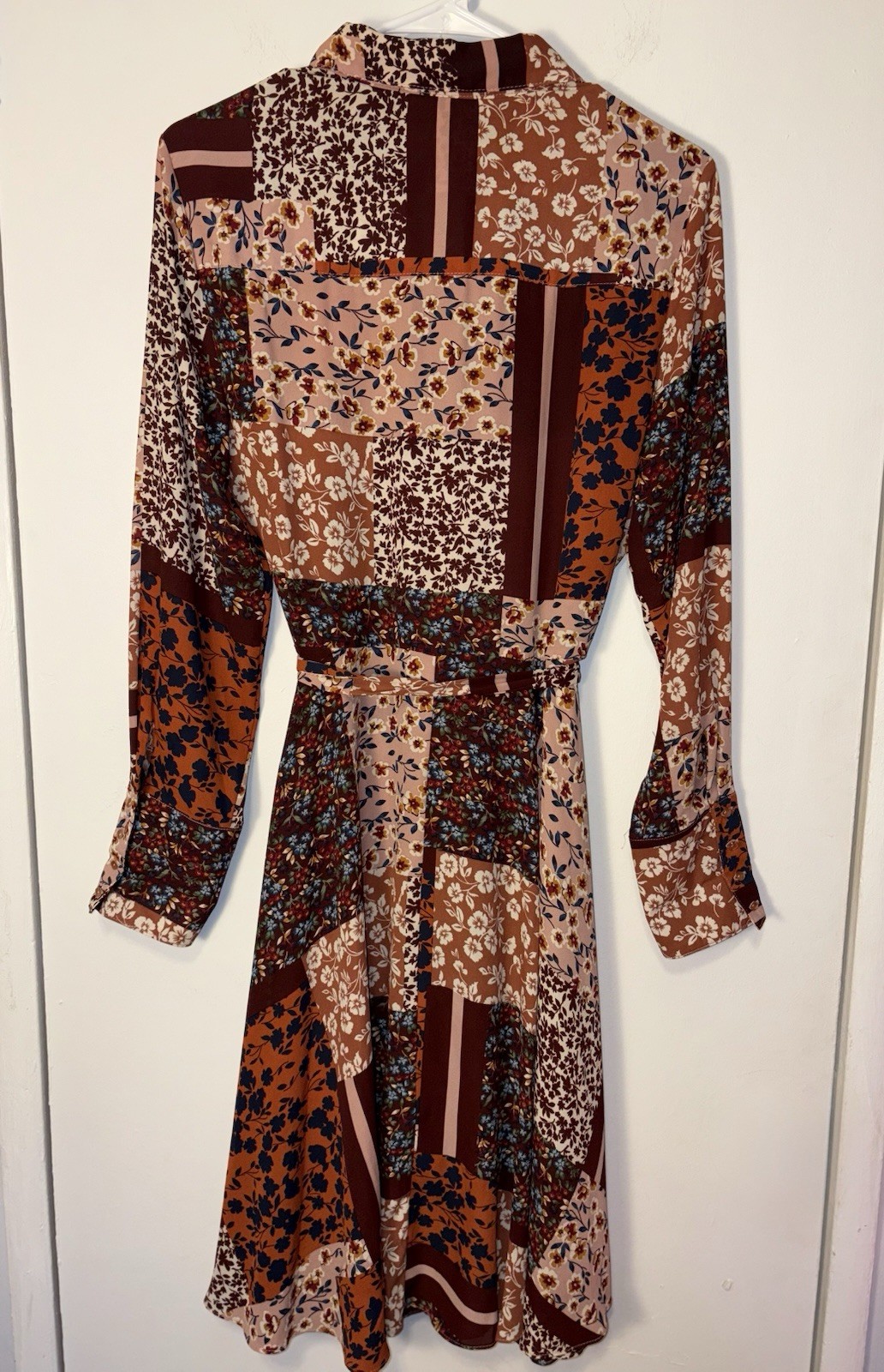 NANETTE LEPORE Button Up Patchwork Shirtdress Tie… - image 6