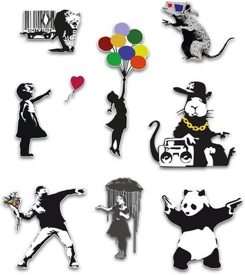 Banksy Aufkleber Sticker Art Streetart Graffiti Vinyl Kunst Deko Wetterfest