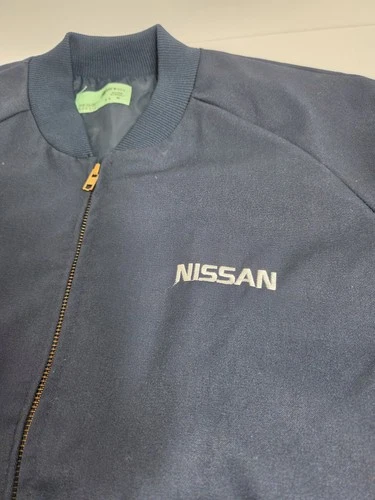 Vtg 80s Nissan Tech Mechanic Work Bomber Jacket Navy  Sz M USA MADE image 5