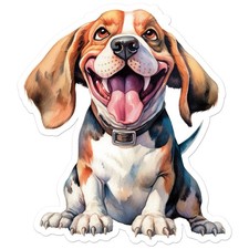 Funny Beagle Dog - Vinyl Decal Sticker - Car Window Laptop - ebn11898