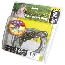 PDQ Silver Tie-Out Vinyl Coated Cable Dog Tie Out X-Large (Pack of 2)