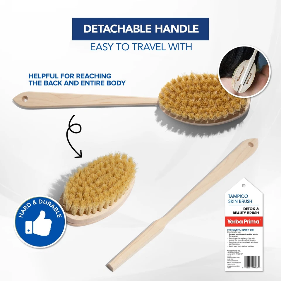 Tampico Skin Brush for Exfoliation, Dry Brushing, and Blood Circulation with ... - Image 4 of 4