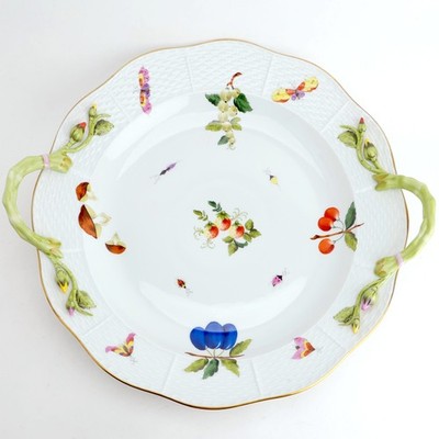 Market Garden (FR) by Herend Hand Painted Handled Chop Plate Round Tray 171