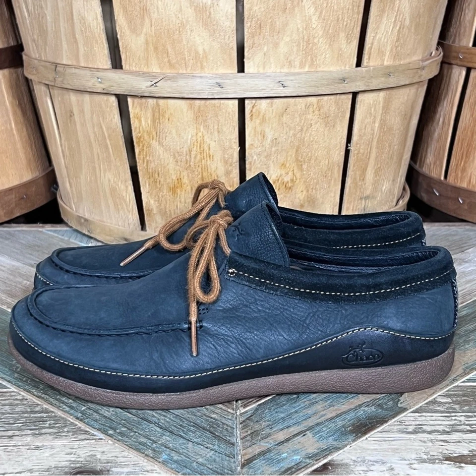 Chaco Pineland Moc Black Nubuck Leather Lace-Up Moc Loafer Shoes Womens Size 9.5 - Image 2 of 4