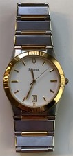 Bulova 98B015 Dress Two Tone Date Elegant White Men's Watch