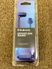 Skullcandy Effortless Sound Jib XT Wired Earbuds w/ Microphone Blue Free Ship