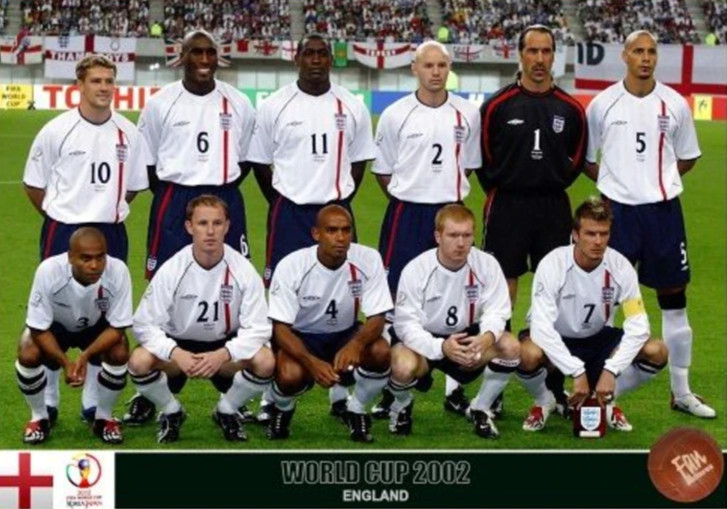England WORLD CUP 2002 Home Shirt Football Soccer VTG Jersey Top Umbro Men's L