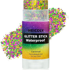 Mardi Gras Body Glitter Stick,Hair Glitter Stick for Women Kids,Gold Purple Gree