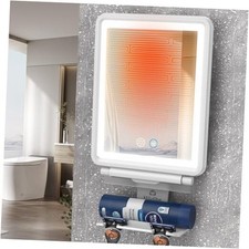 Heated Shower Mirror Fogless for Shaving, 3 Color Dimmable Lights Shower White