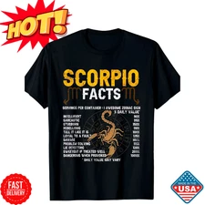 Scorpio Facts Zodiac Sign Personality Horoscope Funny Facts T-Shirt-100% Cotton
