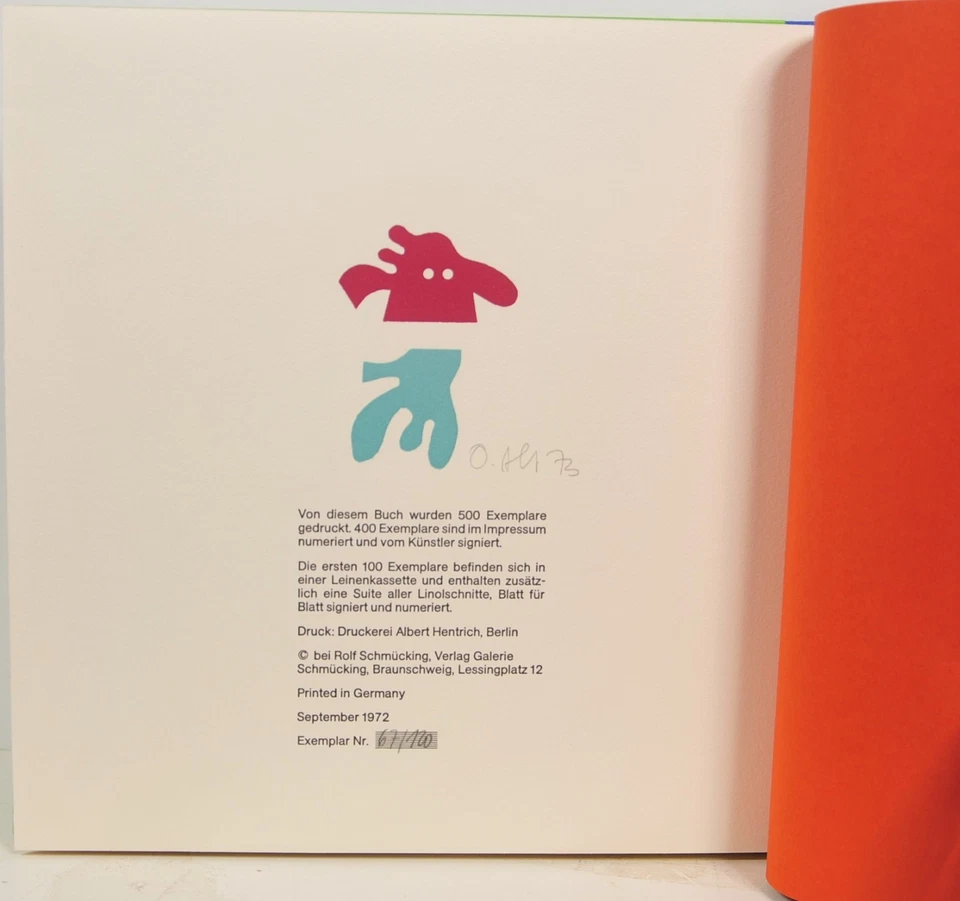 Otmar Alt/Der../Buch mit 9 x Linolschnitt/ 1972 / 100 Exemplare/handsigniert - Bild 2 von 4