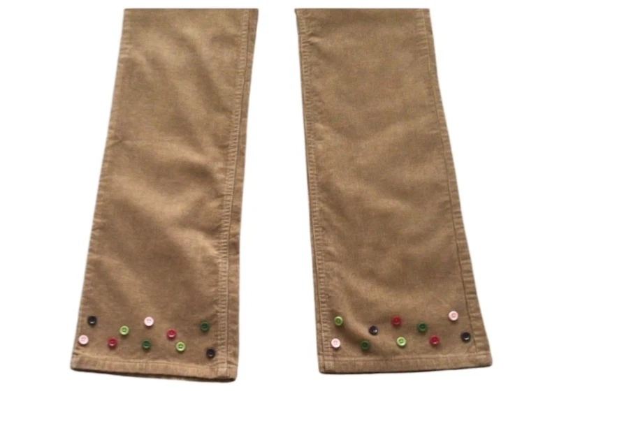 Calças Gymboree meninas 12 filhotes e beijos veludo ajustável marrom bronzeado - Imagem 3 de 3