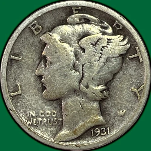 1931-S Mercury Dime Fine F Coin #36898