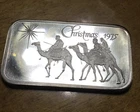 1oz Vintage 1975 Silver Bar .999 CHRISTMAS 3-WISEMEN Madison Mint