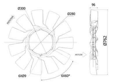 Fan Wheel, engine cooling MAHLE CFW 86 000P
