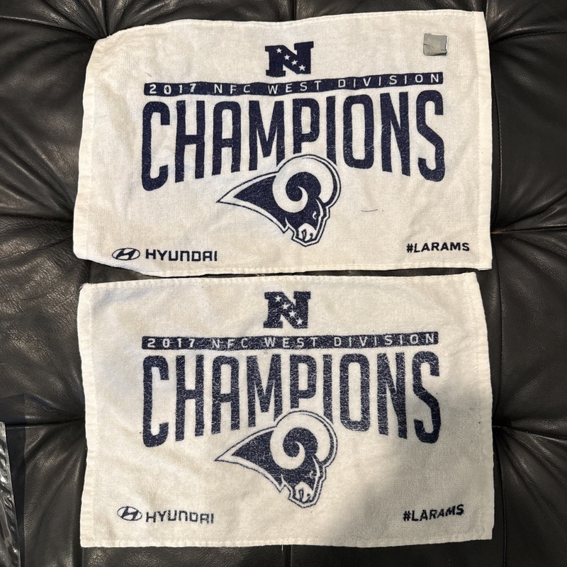 2x LOS ANGELES RAMS 2017 NFC WEST DIVISION CHAMPIONS RALLY TOWEL Vs Falcons