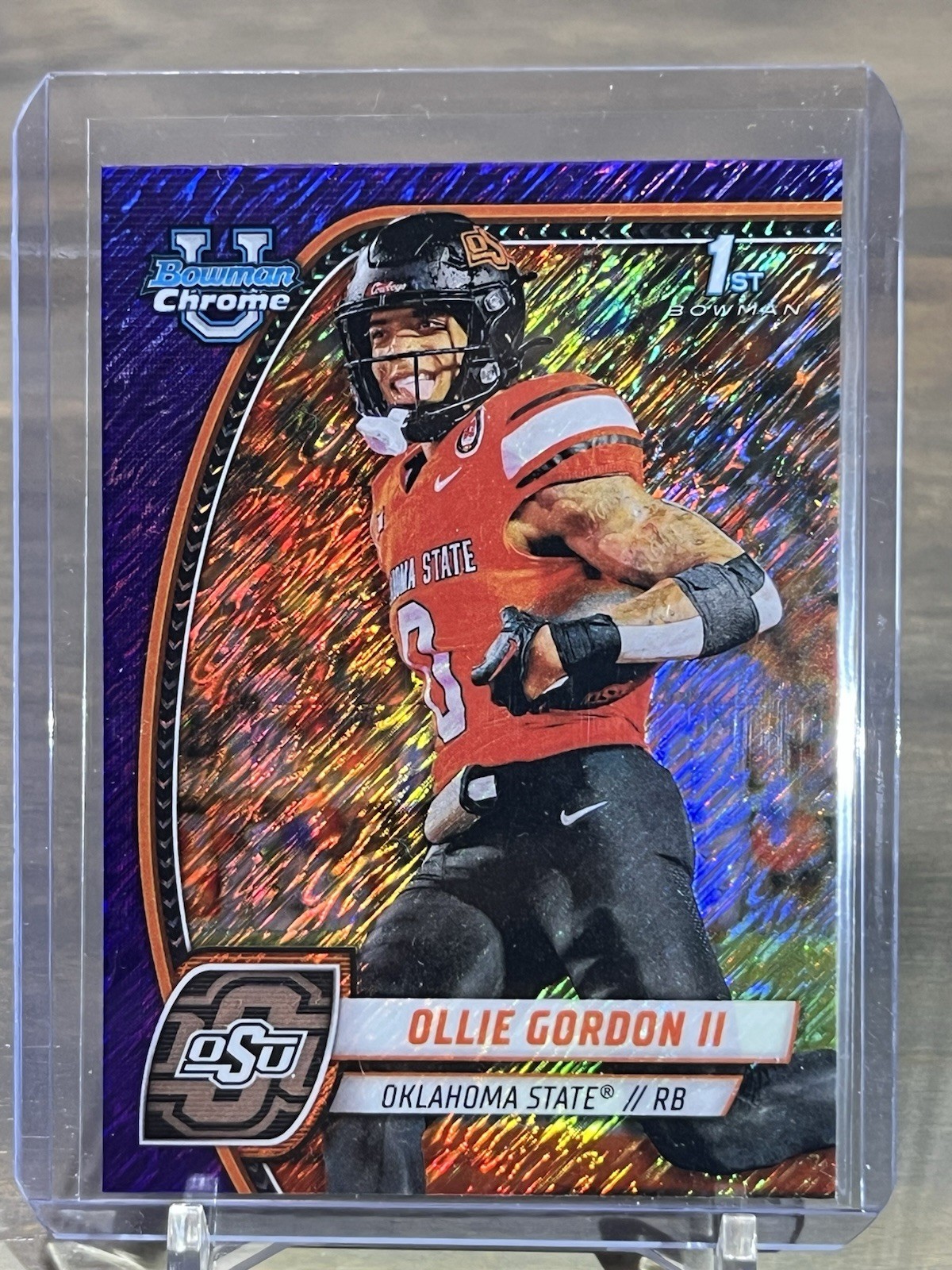 2024 Bowman University Chrome 1st Ollie Gordon II Purple Shimmer Refractor #197