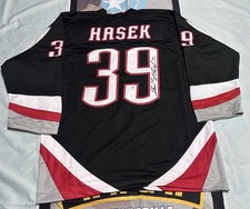 Dominik Hasek Auto Autographed Custom Hockey Jersey JSA size XL