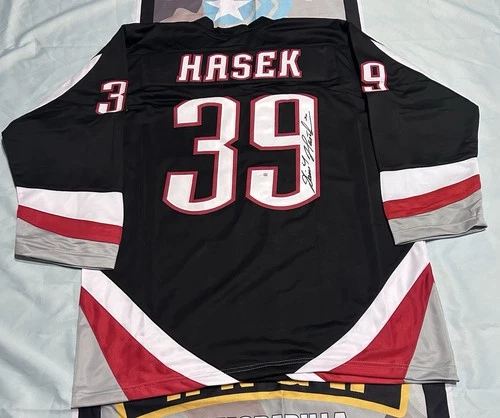 Dominik Hasek Auto Autographed Custom Hockey Jersey JSA size XL