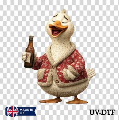Goose Silly Duck UV DTF Aufkleber - Glas Laptop Becher Tasse cg96