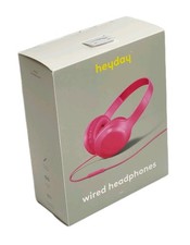 Wired On-Ear Headphones Heyday Built-In Microphone Neon Pink 3.5mm Jack New