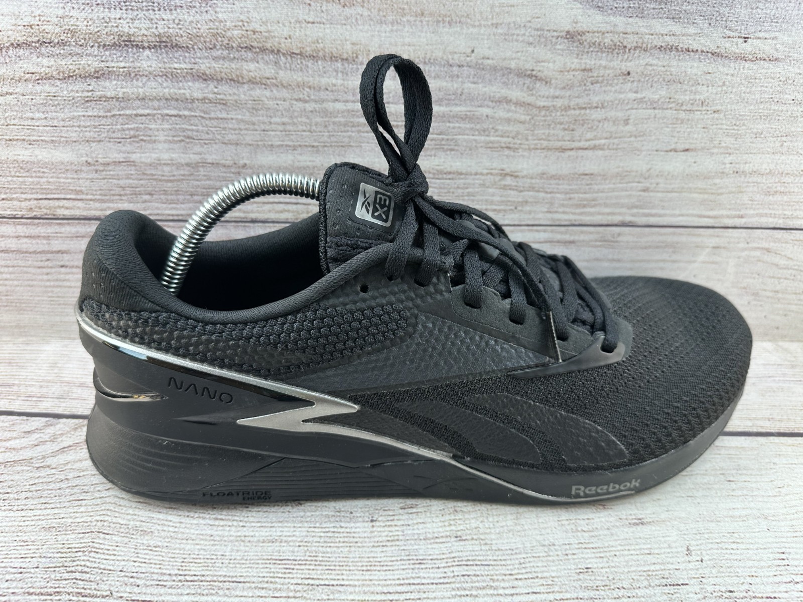 Reebok Nano X3 Men's Black Canvas Low Top Athletic Cross Training Shoes Size 9 image 7