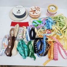 Grosgrain Ribbon Lot Many Colors Sizes Prints Sewing Crafts Floral 100s of Yards