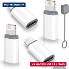 USB-C to Lightning Adapter 4-Pack MFi Certified 27W Fast Charging iPhone iPad US