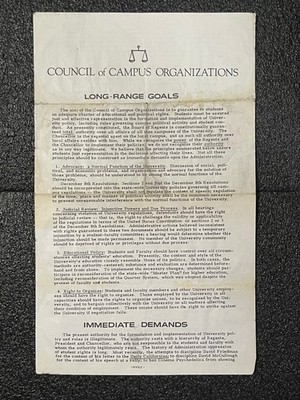 Academic Freedom VNTG FLYER 1964 Berkeley Student Activism FREE SPEECH Movement