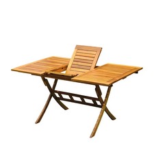 Balkon-Ausziehtisch Akazienholz, 100/140x90 cm, rotbrauner Ausziehtisch, Gartent