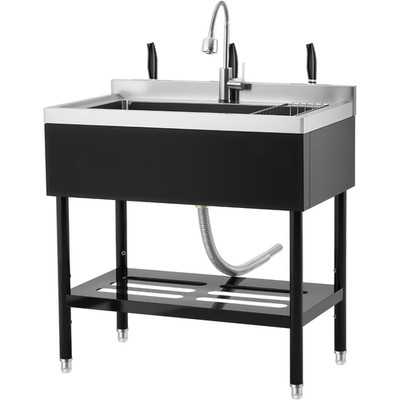 Stainless Steel Utility Sink with Faucet Commercial Restaurant Laundry Sink