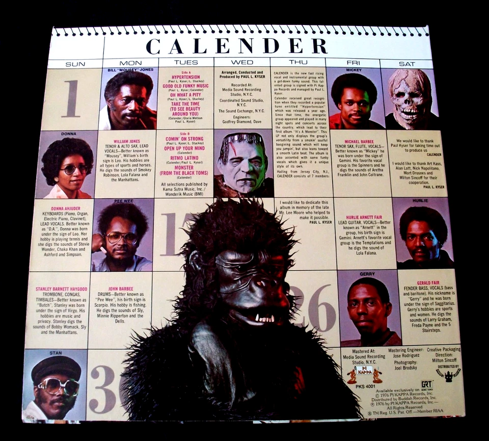 33T CALENDER IT'S A MONSTER SOUL FUNK ORIGINAL USA 1976 - Photo 2/2
