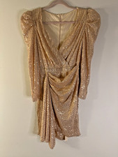 Women's Formal Evening Sequin Dress - Rose Gold - Small