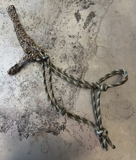 Hand Tied Rope Horse Halter With Custom Braiding - Camo Color
