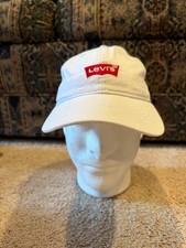 Levis Youth Classic Logo Adjustable Baseball Cap Hat One Size White Red NWT