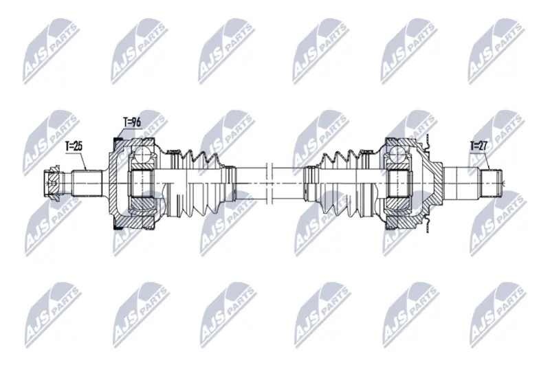 Driveshaft Rear Axle Left Manual Transmission NPW-ME-212 NTY for MERCEDES-BENZ - Image 3