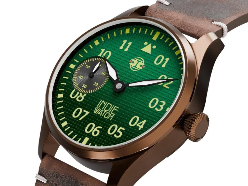 Indie Watch Swell Automatic Watch, PVD Bronze, Green, 42 mm, 257GB - Image 4 of 4