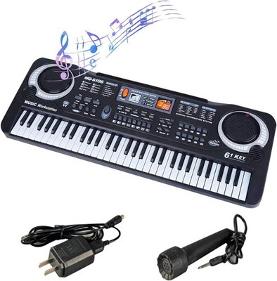 61 Key Electric Digital Piano Kids Beginner Player + Mic Portable Music Keyboard