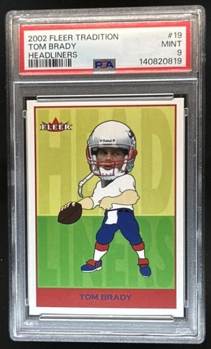 2002 Fleer Tom Brady Headliners #19 HU Patriots PSA 9