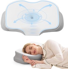 Ergo Pillow for Sleep Apnea, Neck Pain, and Snoring Relief, Standard, Gray