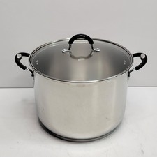 VERY NICE - Tramontina 16 Qt Stainless Steel Stock Pot w/ Lid Tri-Ply Base