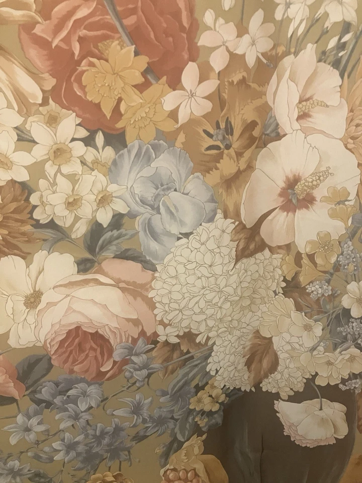 "Bufanda cuadrada Valentino Italia vintage de seda floral bodegón 34"" semi transparente" Foto 3 de 4