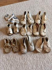 Vintage Lot Baby Shoes Shoes White Hard And Soft Soles