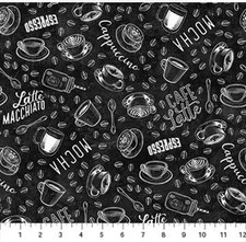 Fabric Cafe Culture" by Northcott 100 Cotton Coffee Theme 24488