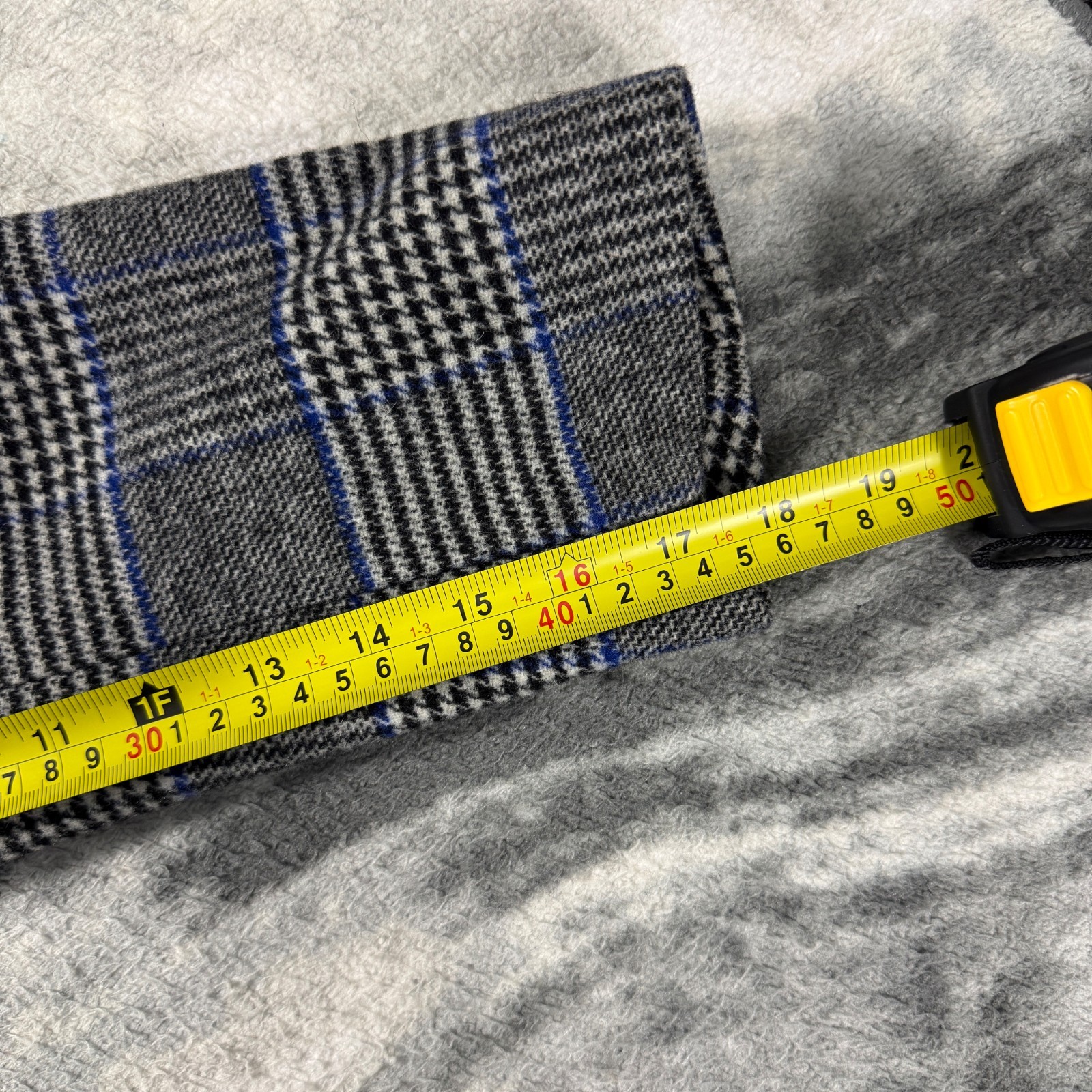 Vintage Levi's Wool Mix Black Sz Medium Plaid Trench Long Overcoat Amaya Jacket image 7