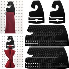 100 Pcs Tie Hangers, Plastic Neck Tie Holders for Display, Black Necktie Hook Ha