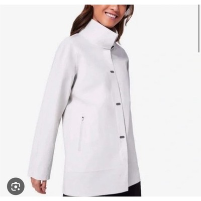 FIGS Women s M Coro Cream Waterproof Jacket Raincoat Pockets Taped