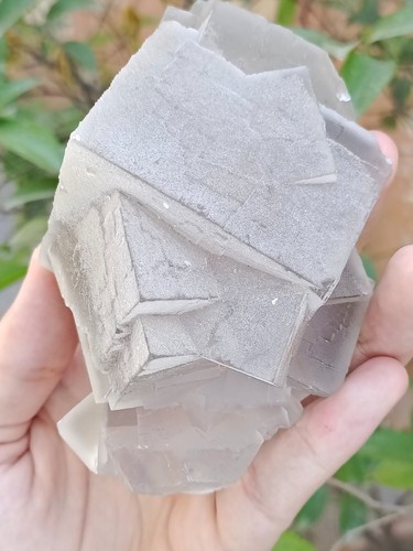 517g Natural Gemstone Gray Fluorite Specimen Translucent With Backlit White Glow - Picture 2 of 10